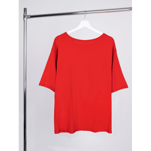 Футболка оверсайз унисекс Vozduh, красная Футболка оверсайз унисекс Vozduh, красная