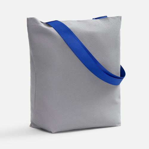 Шопер B5, серый с широкими синими ручками Шопер B5, серый с широкими синими ручками