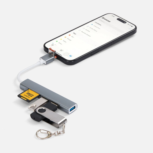 USB-хаб Slotto, серый USB-хаб Slotto, серый