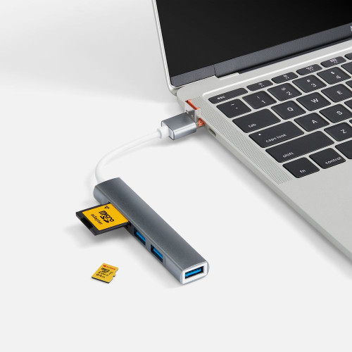 USB-хаб Slotto, серый USB-хаб Slotto, серый
