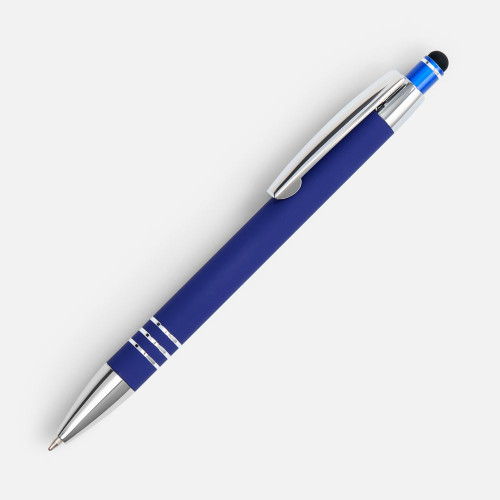 Ручка шариковая Sansen Soft Touch со стилусом, синяя Ручка шариковая Sansen Soft Touch со стилусом, синяя