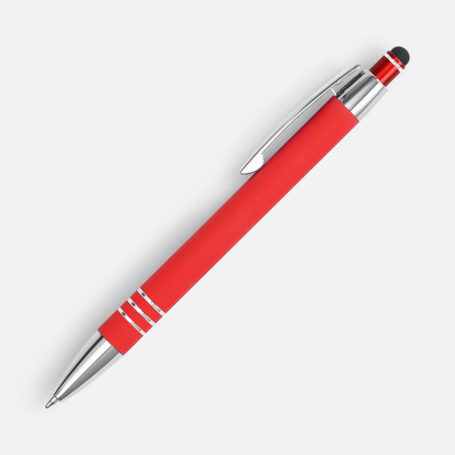 Ручка шариковая Sansen Soft Touch со стилусом, красная Ручка шариковая Sansen Soft Touch со стилусом, красная