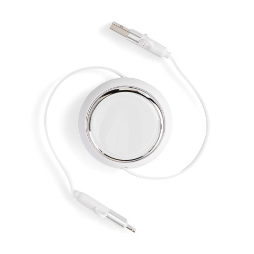 Складной кабель с переходниками pocketCoil, белый