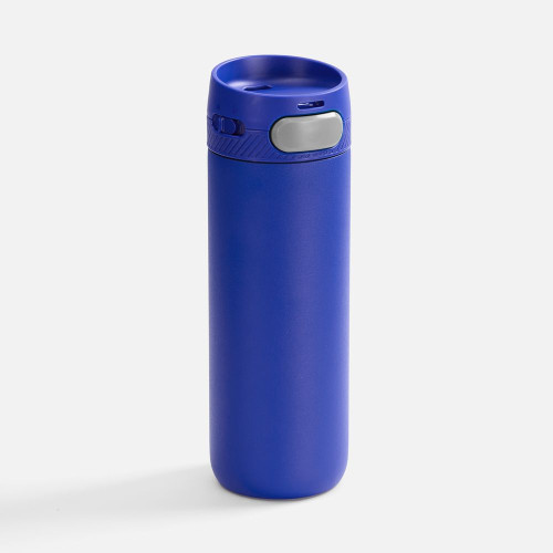 Термостакан X1 с цветной кнопкой, синий с серым Термостакан X1 с цветной кнопкой, синий с серым