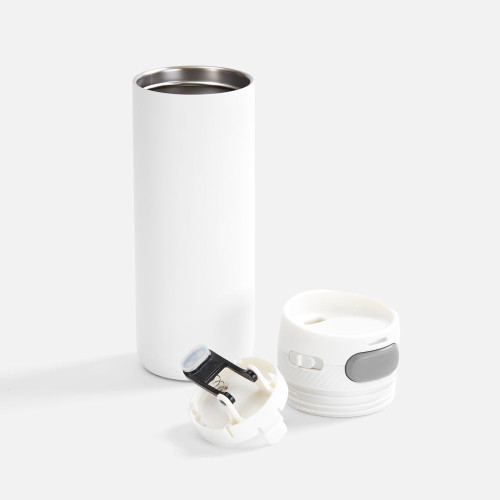 Термостакан X1 с цветной кнопкой, белый с серым Термостакан X1 с цветной кнопкой, белый с серым