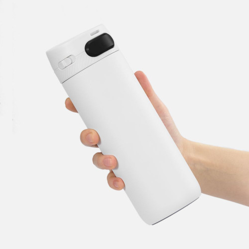 Термостакан X1 с цветной кнопкой, белый с черным Термостакан X1 с цветной кнопкой, белый с черным