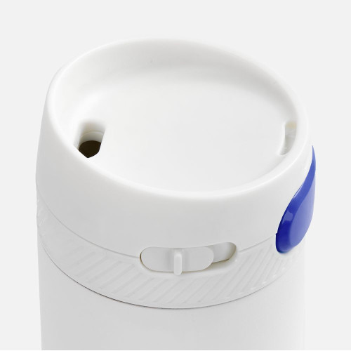 Термостакан X1 с цветной кнопкой, белый с синим Термостакан X1 с цветной кнопкой, белый с синим