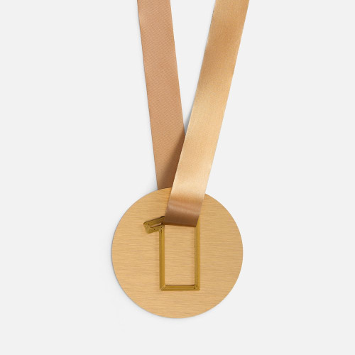 Медаль Fundo, золотистая с 3D-подвеской Symbol, цифра 1 Медаль Fundo, золотистая с 3D-подвеской Symbol, цифра 1