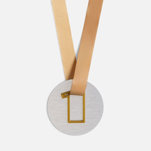 Медаль Fundo, серебристая с 3D-подвеской Symbol, цифра 1 Медаль Fundo, серебристая с 3D-подвеской Symbol, цифра 1