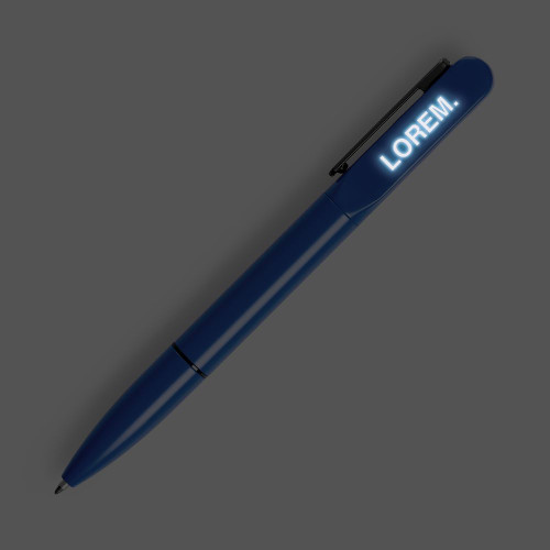 Ручка шариковая Lucenti с подсветкой логотипа, в футляре, синяя