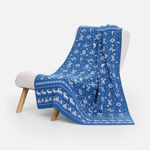 Плед Holidale, синий с молочным Плед Holidale, синий с молочным