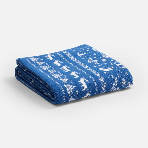 Плед Holidale, синий с молочным Плед Holidale, синий с молочным