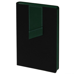 Ежедневник Bookmark, недатированный, черный с зеленым