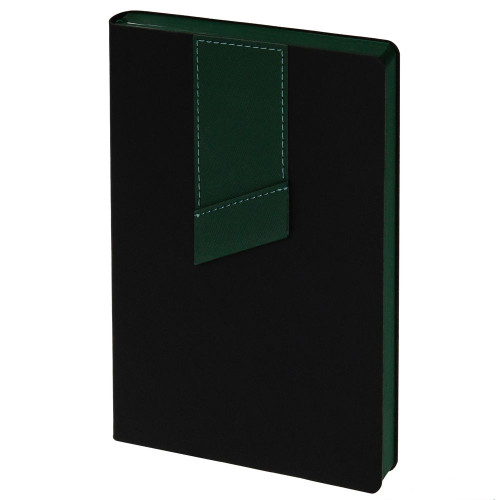 Ежедневник Bookmark, недатированный, черный с зеленым Ежедневник Bookmark, недатированный, черный с зеленым