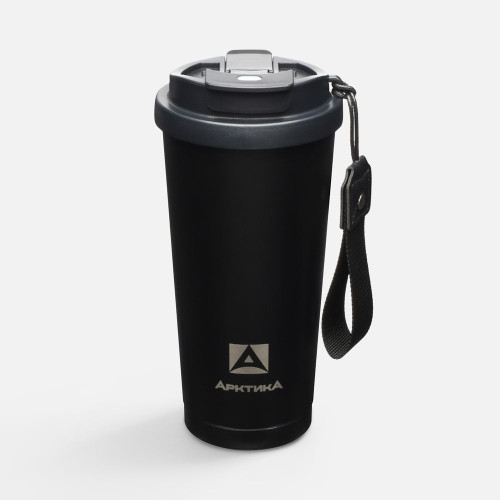Термокружка «Арктика 500» с двойной питьевой системой, черная