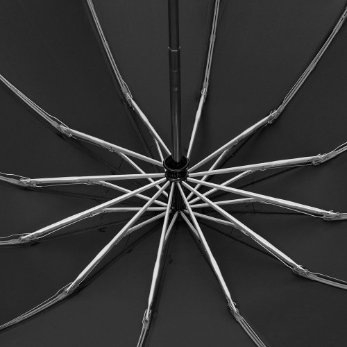 Зонт обратного сложения inLoop с ручкой-карабином, черный Зонт обратного сложения inLoop с ручкой-карабином, черный