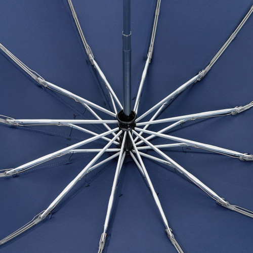 Зонт обратного сложения inLoop с ручкой-карабином, темно-синий Зонт обратного сложения inLoop с ручкой-карабином, темно-синий