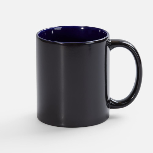 Кружка-хамелеон On Display, глянцевая, черная с синим Кружка-хамелеон On Display, глянцевая, черная с синим