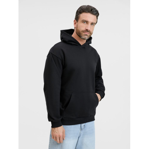 Худи унисекс оверсайз Songo, черное Худи унисекс оверсайз Songo, черное