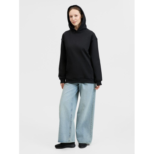 Худи унисекс оверсайз Songo, черное Худи унисекс оверсайз Songo, черное