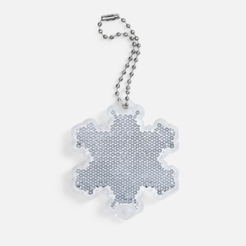 Пешеходный светоотражатель с цепочкой «Снежинка», белый Пешеходный светоотражатель с цепочкой «Снежинка», белый