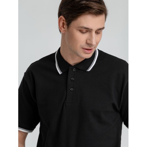 Рубашка поло мужская с контрастной отделкой Practice 270 черная