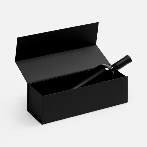 Коробка складная под бутылку Color Jacket Fold, черная Коробка складная под бутылку Color Jacket Fold, черная