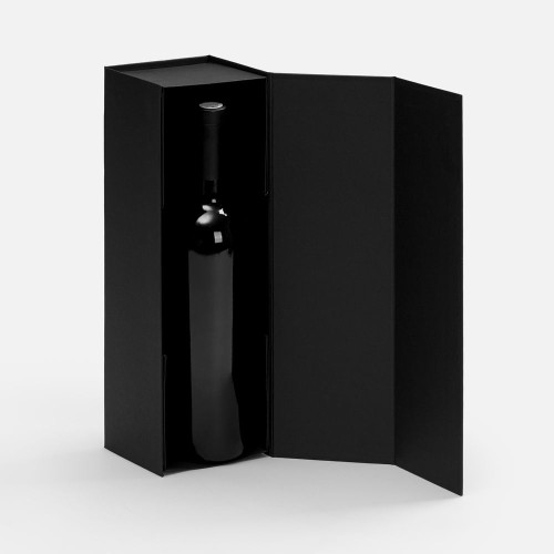 Коробка складная под бутылку Color Jacket Fold, черная Коробка складная под бутылку Color Jacket Fold, черная