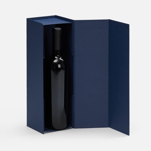 Коробка складная под бутылку Color Jacket Fold, темно-синяя Коробка складная под бутылку Color Jacket Fold, темно-синяя