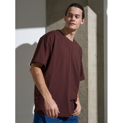 Футболка Oversize Premium, коричневая (шоколад)