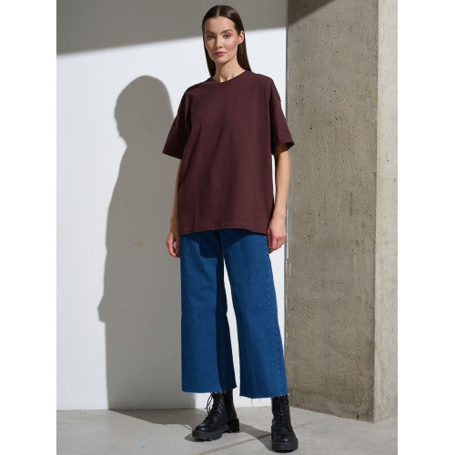 Футболка Oversize Premium, коричневая (шоколад)