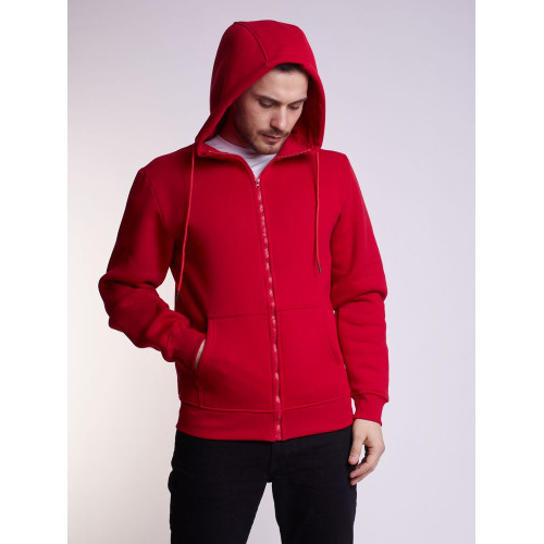 Худи на молнии Premium Heavy, красное