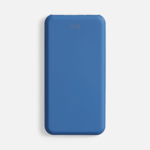 Аккумулятор с беспроводной зарядкой All Day Wireless 10000 мАч, синий
