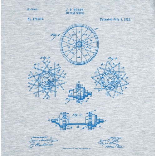 Футболка приталенная Old Patents. Wheel, голубой меланж