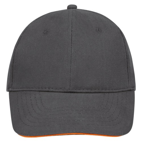 Бейсболка Buffalo, серая с оранжевым Бейсболка Buffalo, серая с оранжевым