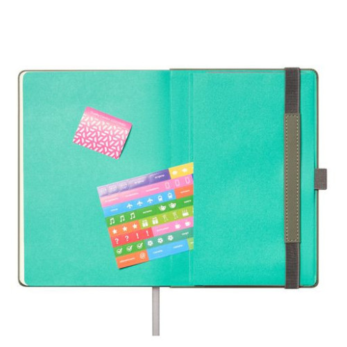 Ежедневник Альфа (Alpha) недатированный, серый/бирюзовый Ежедневник Альфа (Alpha) недатированный, серый/бирюзовый