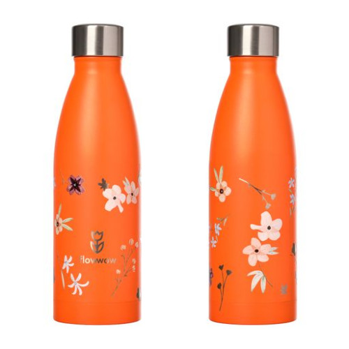 Термобутылка вакуумная герметичная Фреско (Fresco), оранжевая, зернистое покрытие