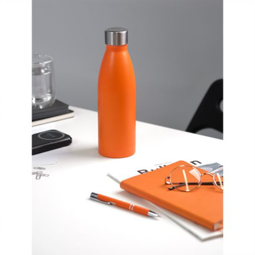 Термобутылка вакуумная герметичная Фреско (Fresco), оранжевая, гладкое покрытие