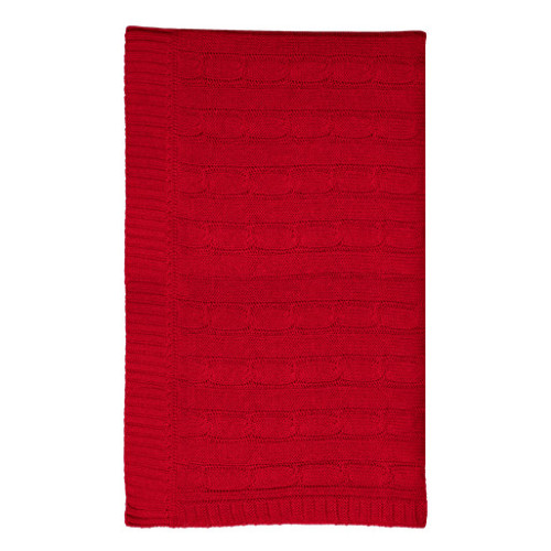 Плед Фадо (Fado) вязаный, красный (без подарочной коробки)