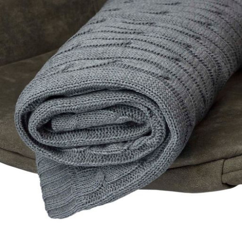 Плед Фадо (Fado) вязаный, серый (без подарочной коробки)