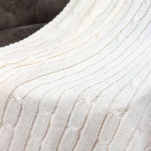 Плед Фадо (Fado) вязаный, бежевый (без подарочной коробки)