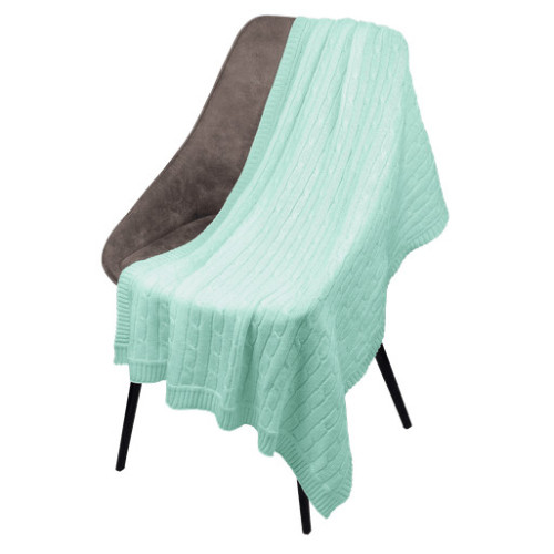 Плед Фадо (Fado) вязаный, аква (без подарочной коробки)