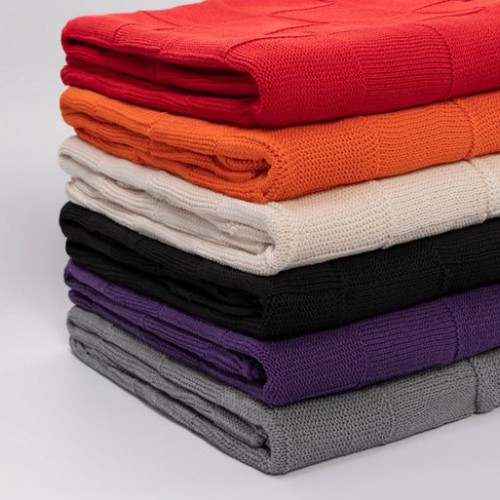 Плед Селла (Cella) вязаный, фиолетовый (без подарочной коробки)