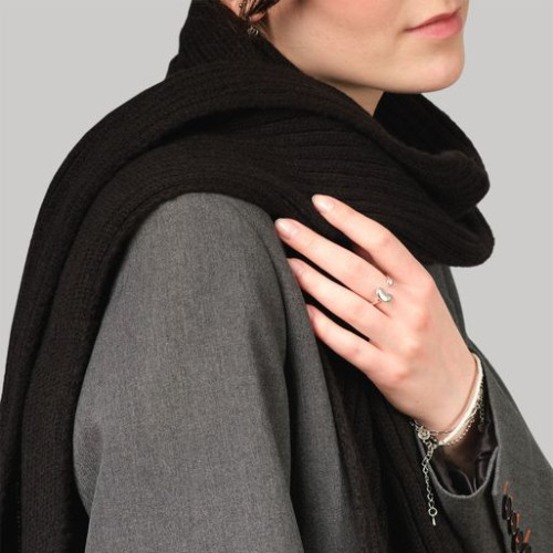 Шарф Форгес (Forges) вязаный, черный Шарф Форгес (Forges) вязаный, черный