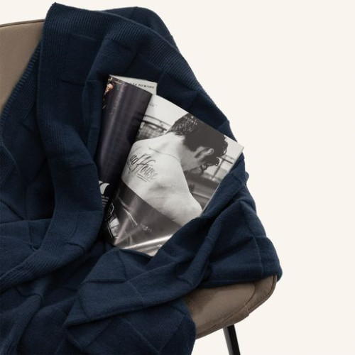 Плед Селла Софт (Cella Soft) вязаный, 160*90 см, синий