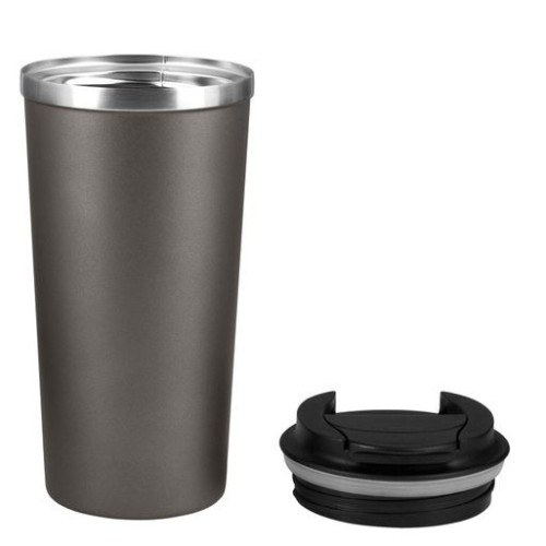 Термокружка вакуумная Палермо (Palermo), серая, гладкая поверхность