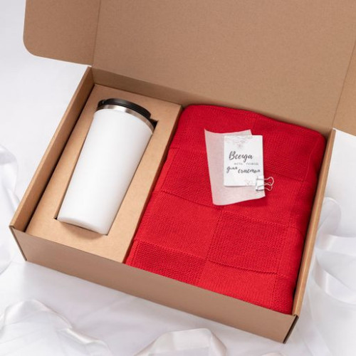 Термокружка вакуумная Палермо (Palermo), белая, зернистое покрытие