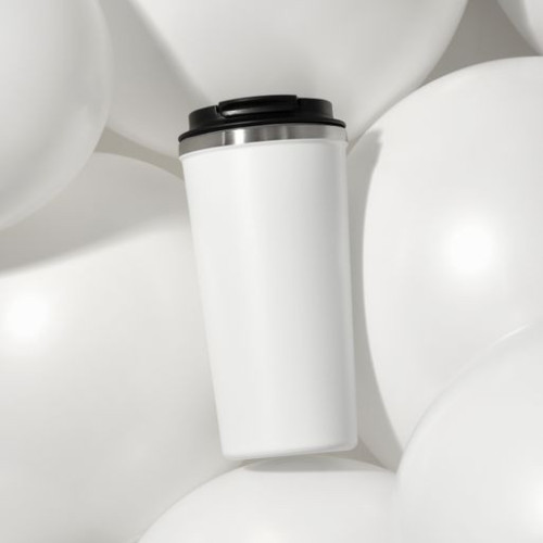 Термокружка вакуумная Палермо (Palermo), белая, зернистое покрытие