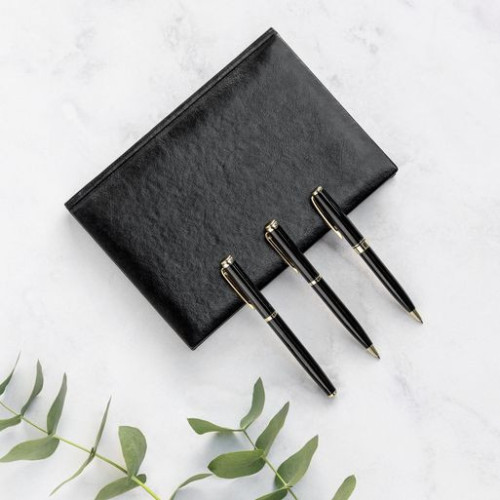 Шариковая ручка Соната (Sonata), черная/позолота