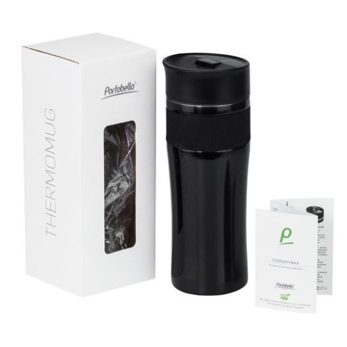 Термокружка вакуумная Поло (Polo), черная